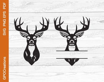 Deer SVG Bundle, Deer Monogram SVG, Deer Head SVG, Deer Hunting Svg, Deer Hunting Clipart, Deer Head Cut File, Hunting Svg, Deer Clipart