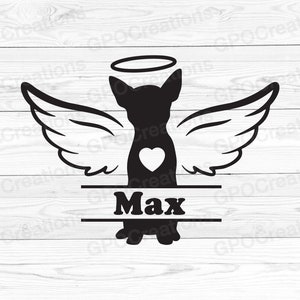 Chihuahua Memorial SVG, Pet Dog Memorial SVG, Dog Loss SVG, Dog Memorial Svg, Angel Wings Svg, Pet Loss Svg, Hond Geheugen Svg, Pet Dog Svg