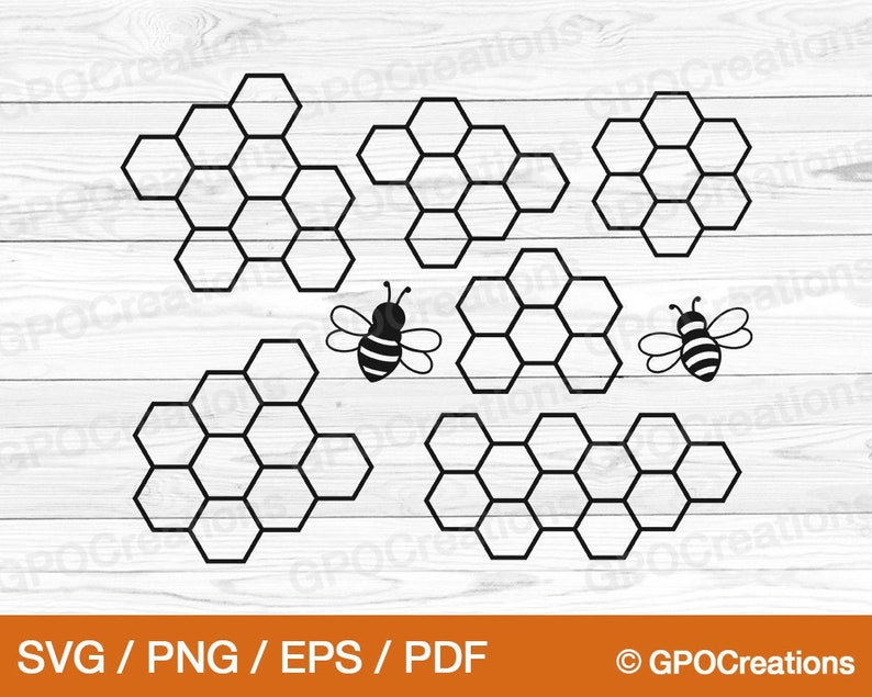 Honeycomb SVG, Honey Bee SVG, Honey SVG, Beekeeper Svg, Hexagon Svg, Bee Svg, Bee Png, Beekeeping Svg, Honeycomb Graphics, Honeycomb Clipart image 2