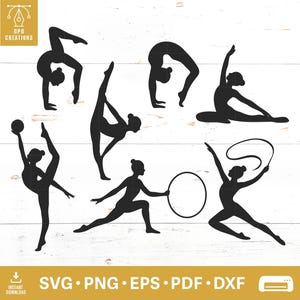 Gymnastics SVG Bundle, Gymnastics Silhouette, Gymnast SVG Cut Files, Gymnastics Mom SVG, Gymnastics Coach Svg, Cheerleading Svg, Gymnast Dxf