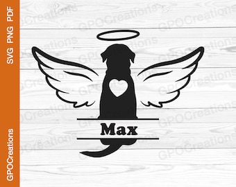Labrador Retriever Memorial SVG, Pet Dog Memorial SVG, Dog Loss SVG, Dog Memorial Svg, Angel Wings Svg, Pet Loss Svg, Dog Memory Svg