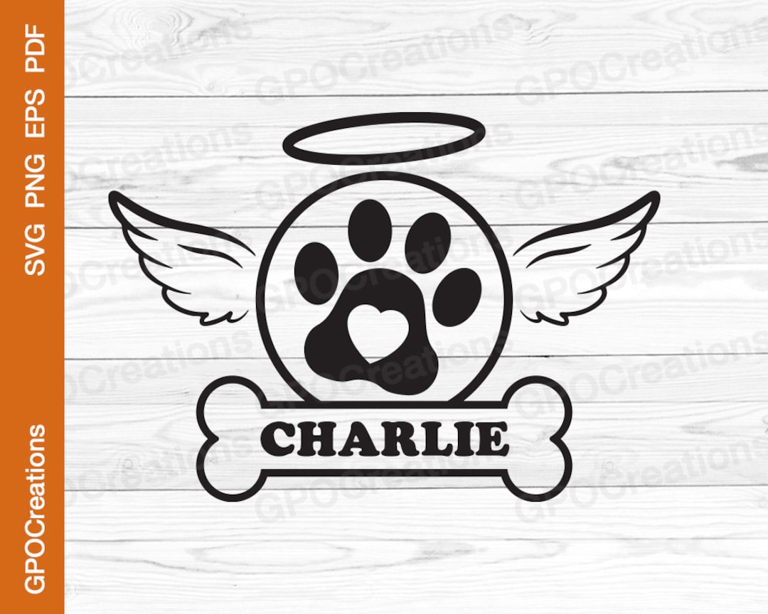 Pet Dog Memorial SVG, Dog Loss SVG, Pet Memorial SVG Png, Angel Wings ...