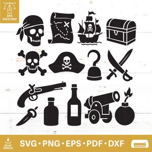 Piraten SVG-Bundle, Piraten SVG, Piraten-Silhouette, Piraten Cut-Dateien, Piraten Clipart, Pirate PNG, Piratenschiff svg, Schädel svg, Piratengrafiken
