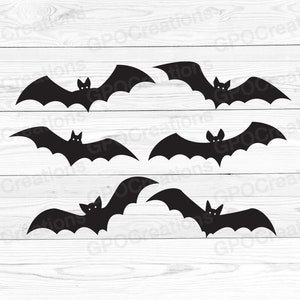 Halloween Bats SVG, Spooky Bats SVG, Bats Png, Bats Clipart, Bats Silhouettes, Halloween Bats Cut File, Flying Bats Svg, Halloween Bats Png