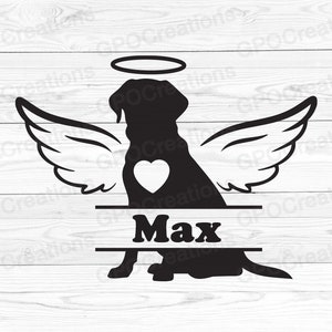 Labrador Retriever Memorial SVG, huisdier hond Memorial SVG, hond verlies SVG, huisdier verlies Svg, hond Memorial Svg, Angel Wings Svg, hond geheugen Svg Png Dxf