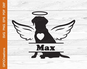 Labrador Retriever Memorial SVG, Pet Dog Memorial SVG, Dog Loss SVG, Pet Loss Svg, Dog Memorial Svg, Angel Wings Svg, Dog Memory Svg Png Dxf
