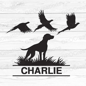 Cão De Caça SVG, Caça De Faisão SVG, Faisão Svg, Monograma De Cão De Caça Svg, Clipart De Caça, Caça De Pássaros Svg, Temporada De Caça Svg Png Dxf