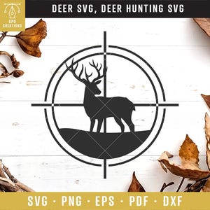 Reh SVG, Reh-Jagd-Svg, Jäger SVG, Reh Clipart, Geweih SVG, Reh-Silhouette, Reh-Svg-Schnittdatei, Im Freien geschnitten