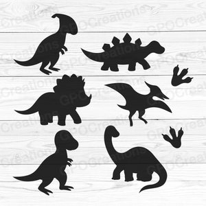 Cute Dinosaur SVG Bundle, Dinosaur SVG, Baby Dinosaur SVG, Kids Dinosaur Svg, Cute Baby Dinosaur Cut File, Dinosaur Silhouette Svg