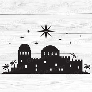 Bethlehem SVG, Christmas Star SVG, Bethlehem PNG, Bethlehem Cut File, Bethlehem Clipart, Bethlehem Silhouette, Christmas Bethlehem Clipart