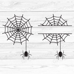 Spiderweb SVG, Spider SVG, Spiderweb Split Monogram SVG, Halloween Spider Svg, Web Spider Svg, Spiderweb Cut File, Spider Png, Spider Vector
