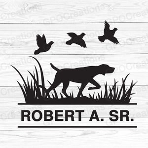 Wachtel Jagd SVG, Jagdhund SVG, Jagdhund Monogramm SVG, Jagdsaison SVG, Jagd Clipart, Vogel Jagd SVG, Wachteljagd Schnittdatei