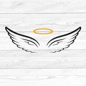 Angel Wings SVG, Wings, Wings SVG, Angel SVG, Angel Wings and Halo Svg, Angel, Angel Wings Cut File, Baby Angel Wings Svg, Angel Wings Png