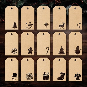 Weihnachten Geschenkanhänger Vorlagen SVG Bundle, Geschenkanhänger SVG, Label SVG, Weihnachtsgeschenkanhänger SVG, Geschenkanhänger Tags Vorlage, Weihnachtsgeschenkanhänger Png Dxf