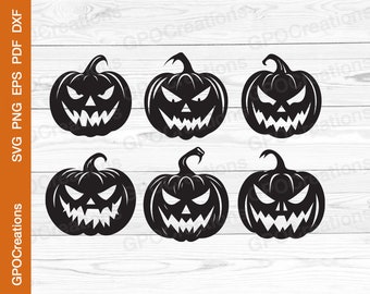 Halloween Pumpkin SVG Bundle, Jack O Lantern SVG, Pumpkin Face SVG, Halloween Svg, Pumpkin Svg, Pumpkin Clipart, Jack O Lantern Cut File Dxf