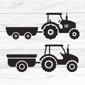 Tractor SVG, Tractor and Wagon SVG, Kids Tractor SVG, Farm Tractor Svg, Tractor Birthday Svg, Farm Svg, Tractor Clipart, Tractor Cut File