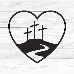 Calvary Crosses SVG, Heart Cross SVG, Easter Cross SVG, Calvary Crosses Cut File, Calvary Cross Svg, Cross Svg, Calvary Crosses Png