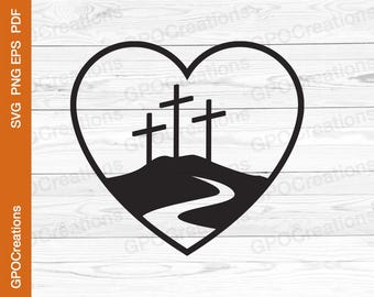 Calvary Crosses SVG, Heart Cross SVG, Easter Cross SVG, Calvary Crosses Cut File, Calvary Cross Svg, Cross Svg, Calvary Crosses Png