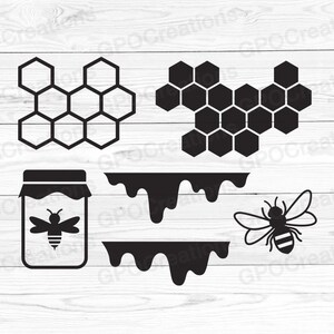 Honey SVG, Honey Bee SVG, Honeycomb SVG,  Honey Cut File, Honey Drips Svg, Honey Drips Png, Beekeeper Svg, Beekeeping Svg, Bee Svg, Bee Png