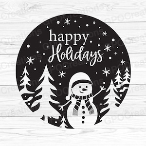 Pupazzo di neve SVG, Buone feste SVG, Pupazzo di neve di Natale SVG, Fiocco di neve SVG, Inverno SVG, Segno di Natale SVG, Buon Natale SVG, Neve SVG PNG DXF