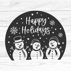 Frohe Feiertage SVG, Schneemann SVG, Frohe Weihnachten SVG, Weihnachten Schneemann SVG, Schneeflocke SVG, Winter Ø 20x30, Schnee svg, Schnee Png, Schneemann geschnitten Datei