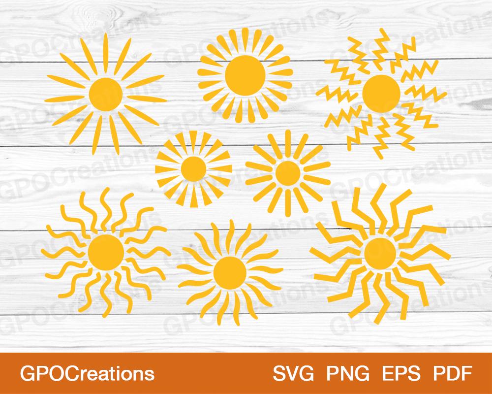 Svg File Sun Rays Sun SVG Bundle, Sun SVG, Sun Clipart, Sunshine SVG, Summer Svg, Sun ...