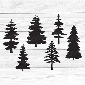 Pacchetto SVG albero di pino, albero di pino SVG, albero di Natale SVG, foresta Svg, alberi in formato Svg, campeggio in formato SVG, all'aperto in formato SVG, vita all'aria aperta, pino Png
