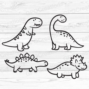 Dinosaur Svg, Cute Dinosaur Svg, Dinosaur Clipart, Dinosaur Birthday Svg, Dinosaur Print and Cut Svg, T-Rex Svg, Instant Download