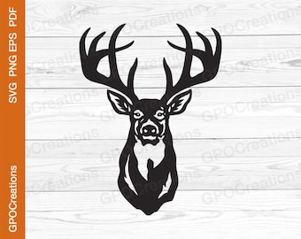 Deer SVG, Deer Head SVG, Deer Hunting SVG, Deer Hunting Clipart, Outdoors Svg, Deer Head Cut File, Hunting Svg, Instant Download