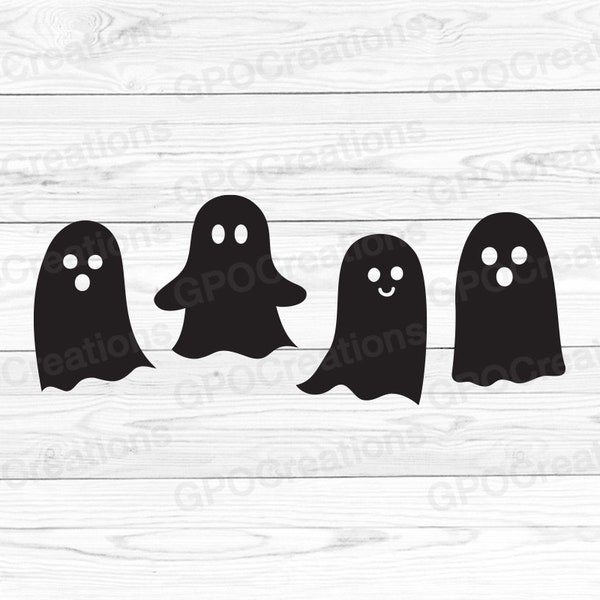 Cute Ghosts SVG, Ghosts SVG, Halloween SVG, Halloween Cut File, Kids Halloween Svg, Ghost Face Svg, Cute Halloween Party Ghosts Svg