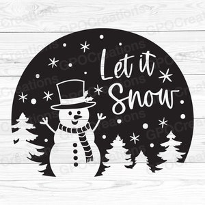 Lass es schneien SVG, Schneemann SVG, Frohe Weihnachten SVG, Weihnachten Schneemann SVG, Schneeflocke SVG, Winter SVG, Schnee SVG, Weihnachtsbäume SVG, Schnee Png