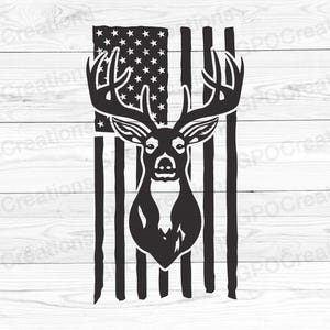 Deer SVG, Deer Head SVG, American Flag SVG, Deer Flag Svg, Deer Hunting Svg, Outdoors Svg, Deer Hunting Clipart, Hunting Svg, Hunter Svg