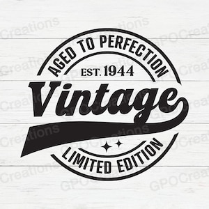 80er Geburtstag SVG, 80er Geburtstag Shirt, 80er Geburtstagsgeschenk, Vintage 1944 SVG, 80er Geburtstagsparty, Retro, klassisches Geburtstagsshirt Png Dxf
