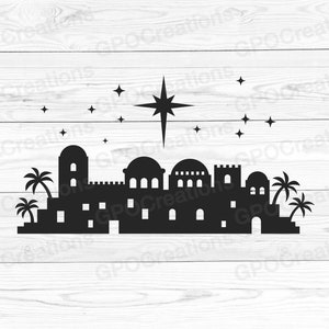 Bethlehem SVG, Christmas Star SVG, Bethlehem PNG, Bethlehem Cut File, Bethlehem Silhouette, Bethlehem Clipart, Christmas Bethlehem Clipart