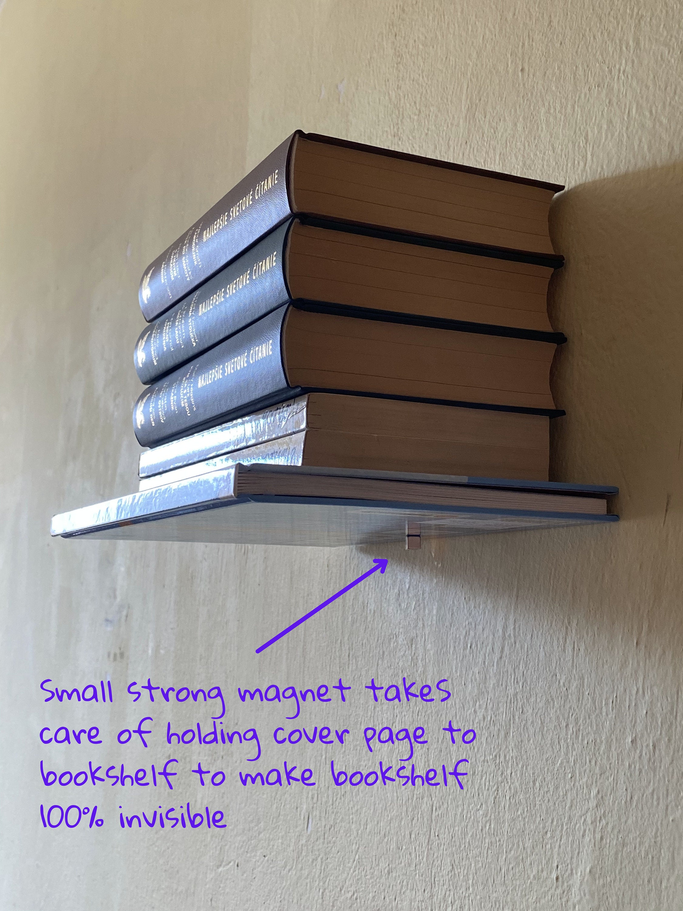 5x Invisible Floating Bookshelves Heavyduty Book Organizers Etsy