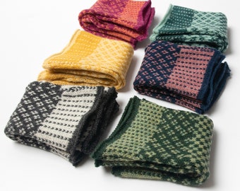 Gants tricotés en laine mérinos Fair-Isle