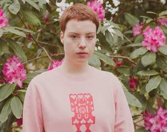 The Llwy Garu Love Spoon Sweat-shirt rose biologique durable décontracté