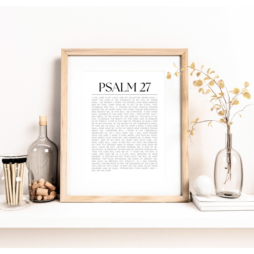 Psalm 27 Wall Art the Lord is My Light Digital Print Psalm Chapter 27 ...