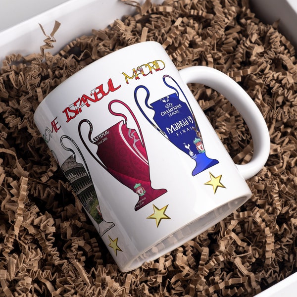 Liverpool FC LFC 6 European Cups 11oz Glossy White Mug - Lfc Gift, Lfc Mug, Lfc Stocking Filler, Secret Santa