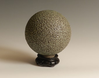 Blue Green Fine Crater-Glazed 5" Sphere by Lee Middleman