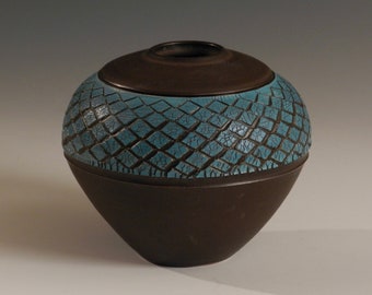 Blue Diamond Globe Vase by Lee Middleman