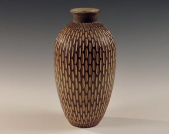 Carved Wood Bottle by Lee Middleman