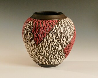 Patterned Snow Fall Vase by Lee Middleman