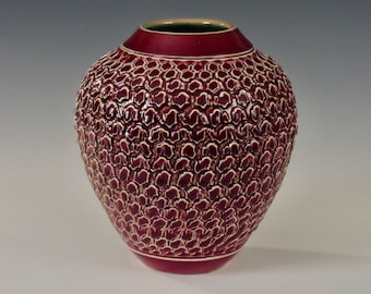 Ruby Scallop Vase
