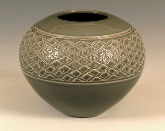 Jade Diamond Globe Vase by Lee Middleman