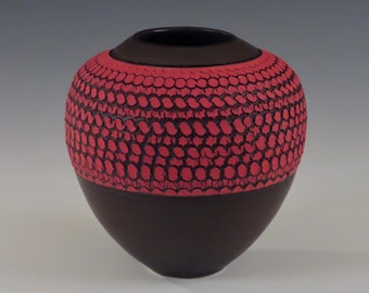 Red Scallop Vase by Lee Middleman