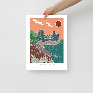 Dartmouth Castle at Sunset Illustration Print