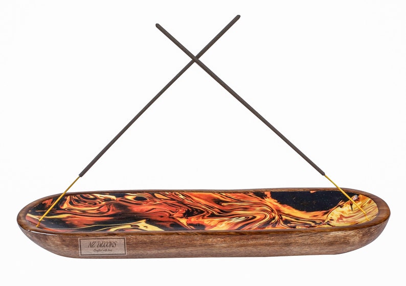 Handcrafted Mango Wood & Resin Incense Stick Burner NZ DECORS Etsy
