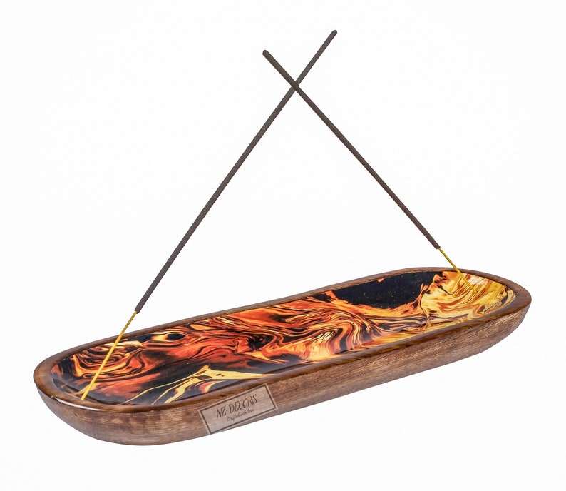 Handcrafted Mango Wood & Resin Incense Stick Burner NZ DECORS Etsy
