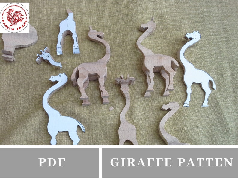 PDF pattern Giraffe Scroll saw Woodworking projectsDIY Etsy